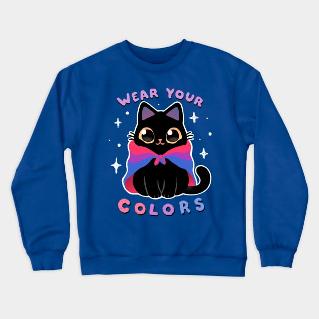 Bisexual LGBT Pride Cat - Kawaii Rainbow Kitty - Wear your colors Crewneck Sweatshirt by BlancaVidal